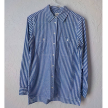 GAP Women XS The Boyfriend Blue Stripes Shirt Button Up Long Sleeves Cotton - £10.32 GBP