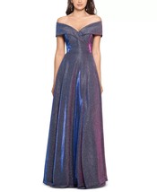 XSCAPE Women&#39;s Off-The-Shoulder Shimmer Wrap Style Gown Size 16 $319 - £178.01 GBP