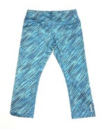 Reebok Womens Exercise Blues Stripes Athelisure Capri Pants Yoga Size Sm... - $274.99 MXN