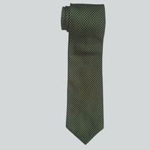 Amherst And Brock Men Dress Silk Tie Green Yellow Dots 4&quot; wide 58&quot; long USA - £14.33 GBP
