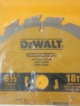 DeWalt Construction Saw Blade Fast Woodcutting DW9155 6 1/2&quot; (165mm) 18T... - $26.50