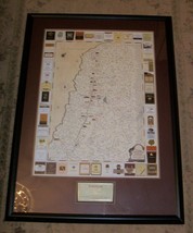 Napa Valley California Ca Frame Map Wine Winery Vineyard Tour Print Art Beringer - £181.00 GBP