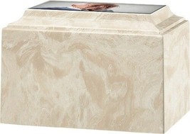 Large 225 Cubic Inch Tuscany Cream Mocha Cultured Marble Portrait Cremation Urn - £224.24 GBP