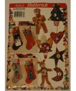 Butterick Sewing Pattern # 4662 Button Stockings and Ornaments uncut - £3.91 GBP