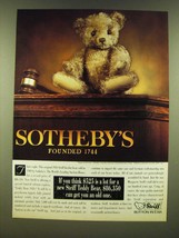 1990 Steiff Teddy Bear Ad - If you think $525 is a lot for a new Steiff  - £14.78 GBP
