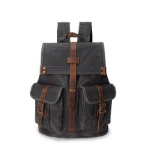 2022 New Men Backpack Vintage Canvas Waterproof Soft Handle Solid Arcuate Should - £80.81 GBP