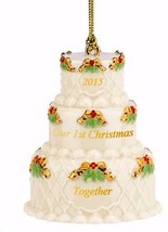 Lenox 2015 Wedding Cake Ornament Our 1st Christmas Together Anniversary Gift NEW - £17.51 GBP