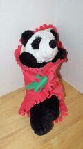 Fiesta Plush Panda baby in coral pink blanket bamboo accent babies - $7.20