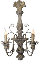 Sconce Wall 2-Light Antiqued Crystal Drops Hand-Carved Carved - £571.94 GBP