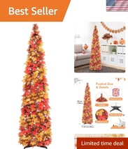 Collapsible 5ft Fall Tinsel Tree - Perfect for Thanksgiving &amp; Christmas ... - $42.00