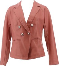 Details about G Giuliana Faux Leather Blazer (CANYON ROSE, XXS) 708458 - £28.78 GBP
