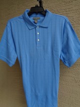 Nwt Mens Saddlebred S/S Tonal Check Print Jersey Knit Polo Shirt Xl Blue - £14.07 GBP