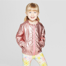 Cat &amp; Jack Toddler Girls Rose Gold Water Resistant Rain Coat Sizes 2T 3T... - $15.99