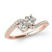 1.25CT Simulated Diamond You &amp; Me Two-Stone Promise Ring in 14K Rose Gold Plated - £61.02 GBP