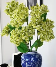 DandD Home 3Pcs 9x6x34 Crisp Green Artificial French Hydrangea Flowers Real Touc - $28.56