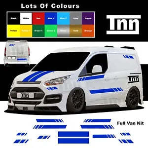 Stickers For Ford Transit Connect Side Bonnet Stripes Decals Graphics Van SWB - $79.99