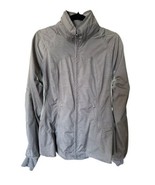 Lululemon Gray Striped Jacket w/ Hidden Hood &amp; Thumbholes Women’s Size 10 - £43.47 GBP