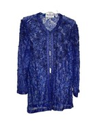 Scala Purple Beaded Net Cardigan Jacket Wedding Formal Party Sz Petite M... - $38.61