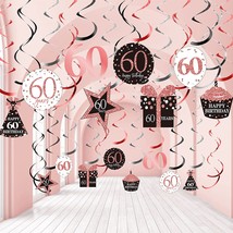 60Th Birthday Party Decorations, 60Th Birthday Party Rose Hanging Swir - £15.14 GBP