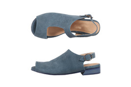 Blue Peep Toe Geometric Cutout Slingbacks Women Dress Wear Unique Sandals - £101.81 GBP