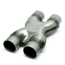 Exhaust Stamped X Pipe 2.25  Dia Dual Inlet to 2.25  Dia Dual Outlets Aluminized - £34.81 GBP