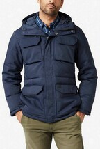 DOCKERS Men&#39;s Responsible Down Parka RDS Insulated Hooded Jacket Blue Si... - $79.95