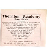 1906 Thornton Academy College Advertisement Saco Maine Prep School E17E - $28.01 CAD