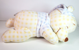 Disney Winnie the Pooh Plush Sleeping Baby Yellow Blue Gingham Lovey Stu... - $22.72