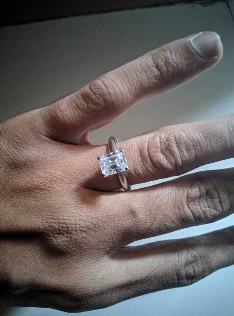 2.30Ct Radiant Cut White Diamond 925 Sterling Silver Engagement Ring for women