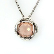 David Yurman Morganite Infinity Necklace 18&quot; 14 mm Sterling Silver Estat... - €330,53 EUR