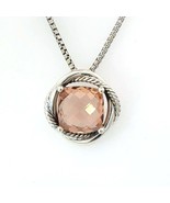 David Yurman Morganite Infinity Necklace 18&quot; 14 mm Sterling Silver Estat... - €331,55 EUR