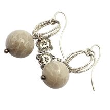 Rare! Mario Buccellati Free Time Silver Oval River Stone Earrings - $550.00
