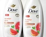 2 Packs Dove Limited Edition Summer Care Grapefruit Lemon Body Wash 22oz - £26.54 GBP