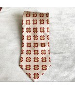 Ermenegildo Zegna Rust Taupe Geo Flower Burst Print Silk Tie - $45.40 CAD