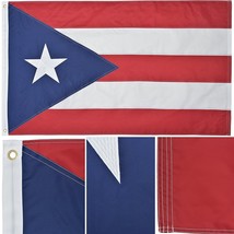 Puerto Rico 3' x 5' Ft Nylon Premium Outdoor Embroidered Double Sided Flag - £28.32 GBP