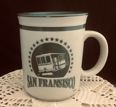 Vintage San Francisco souvenir coffee mug 12 Oz engraved in green made in Japan - £7.87 GBP