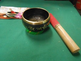 Great TIBETAN &quot;Singin&quot; BOWL with Hand Instrument &quot;Powerful healing tones... - £20.73 GBP