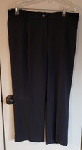 NWT Womens 18W Larry Levine Woman Navy Blue Cropped Business Casual Dress Pants - £15.03 GBP