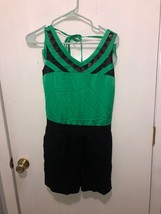 NWT Vero Moda Alessia Short Catsuit Womens SZ Small Black &amp; Green Romper NEW - £10.27 GBP