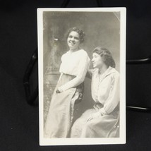 Mother Daughter Real Photo Postcard Black &amp; White Un Stamped Portraits - $8.81