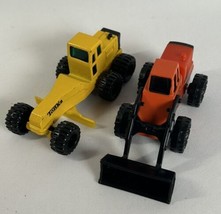 Vintage Tonka Yellow Road Grader And Orange Front Loader Toys 4” Die Cas... - £14.00 GBP