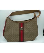 Vintage Victor Hugo Brown Single Handle Hand Bag w/ Letter Logo Pattern - $33.54 CAD