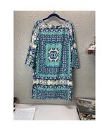 THE LIMITED Shift Dress Aqua Blue Navy White 3/4 Sleeve Sea Foam Size Me... - $878.88 MXN