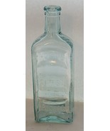 Vtg Aqua Blue Green Hood&#39;s Sarsaparilla Apothecaries Glass Bottle Lowell... - £22.45 GBP