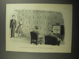 1956 Cartoon by Syd Hoff - We interrupt this program for an important bulletin  - £14.27 GBP