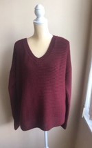 Topshop Womens Burgundy Knit Sweater Sz 6 Made In UK  Long Sleeve - £21.07 GBP