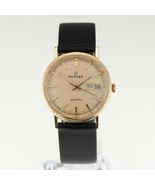 14k Oro Giallo Vintage Pulsar Orologio Al Quarzo W/ Giorno E Data Raro - $38,645.06 MXN