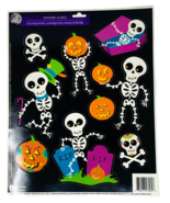 Halloween Spooky Window Glitter Cling Skeleton Pumpkin Skull - $7.91