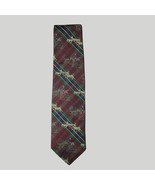 Allen Collins Men Dress Silk Tie with dogs and horses print red 3.75&quot; wi... - £38.39 GBP