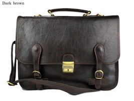 Leather briefcase mens ladies office handbag leather shoulder bag messenger busi - £203.83 GBP